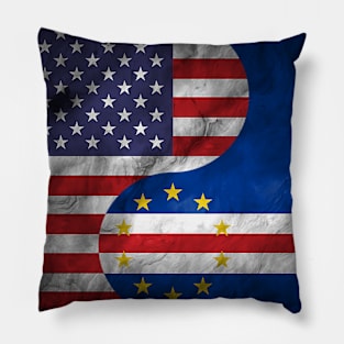 USA Cape Verde Dual Yin Yang Flag Pillow