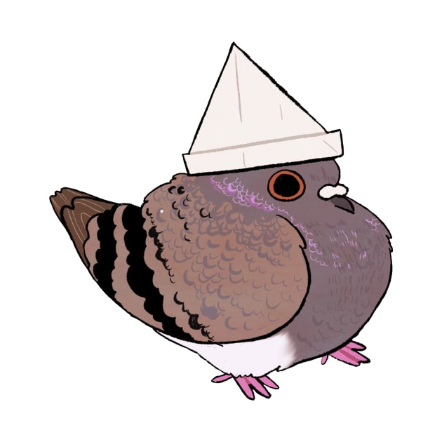 Hat Pigeon by chuckdrawsthings