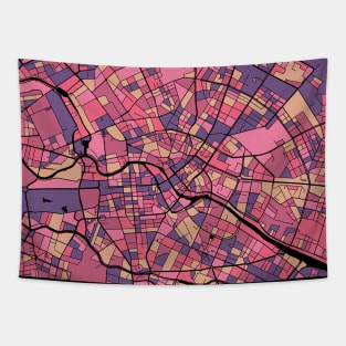 Berlin Map Pattern in Purple & Pink Tapestry