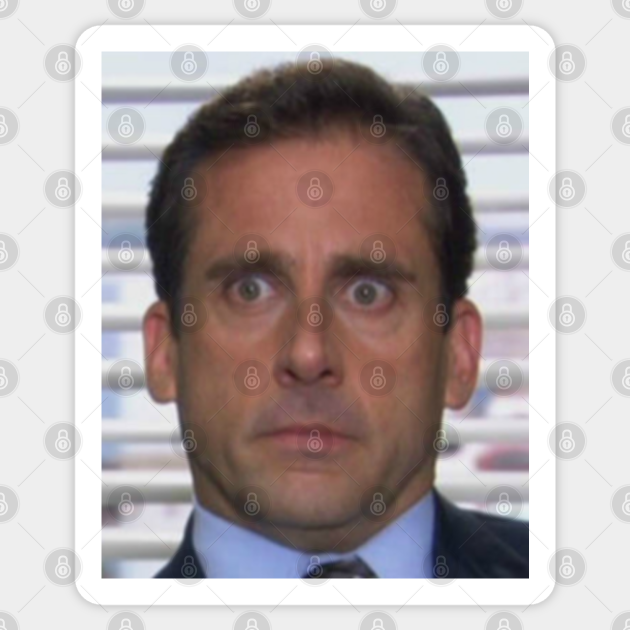 Michael Scott Reaction Face Michael Scott Sticker Teepublic