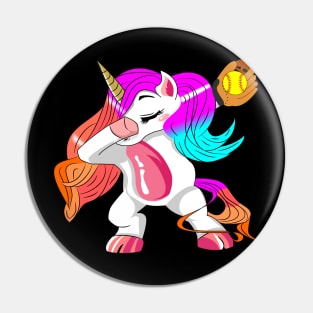 Dabbing Unicorn Baseball Pin