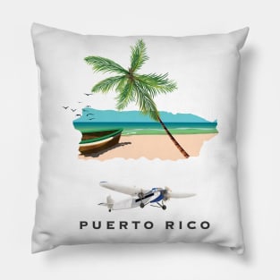 puerto rico travel poster Pillow