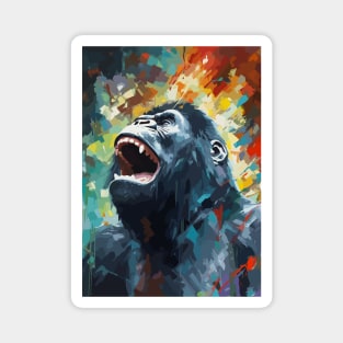 Gorilla Abstract Watercolor Art Magnet