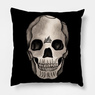 Sepia Skull Art Pillow