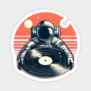 astronaut with vinyl record Magnet