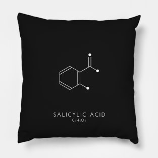 Salicylic Acid Molecular Structure - Black Pillow