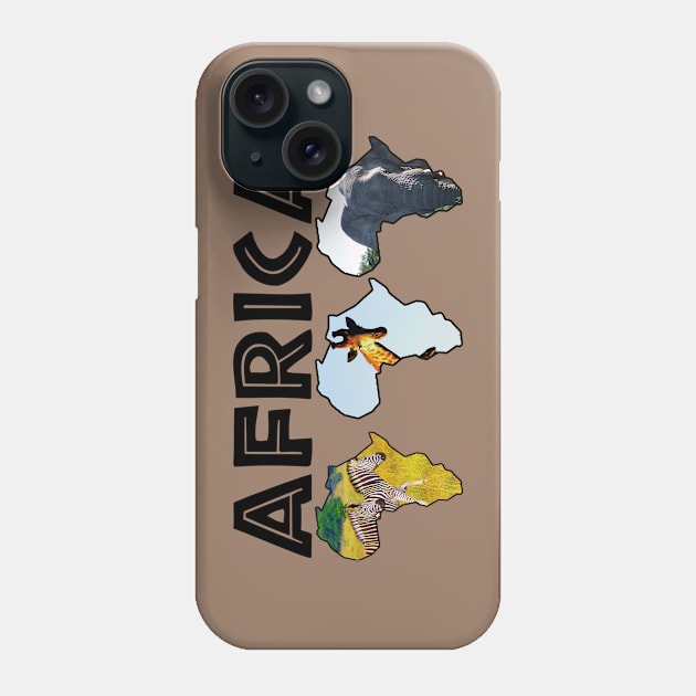 African Wildlife Continent Collage Phone Case by PathblazerStudios