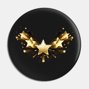 Sparkling Gold Five Stars Pin