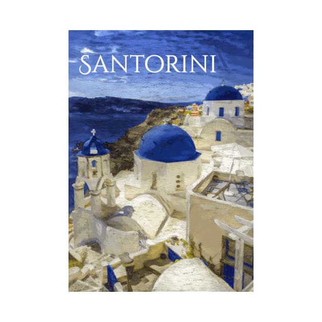 Santorini - Travel Poster Art by Naves