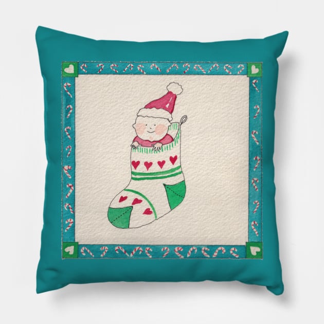 Babies First Christmas Pillow by HelenDBVickers