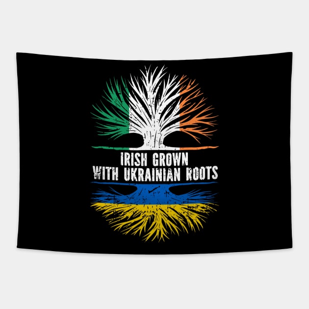 Irish Grown with Ukrainian Roots Flag Tapestry by silvercoin