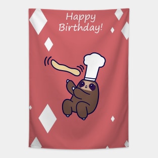 Happy Birthday - Baker Sloth Tapestry