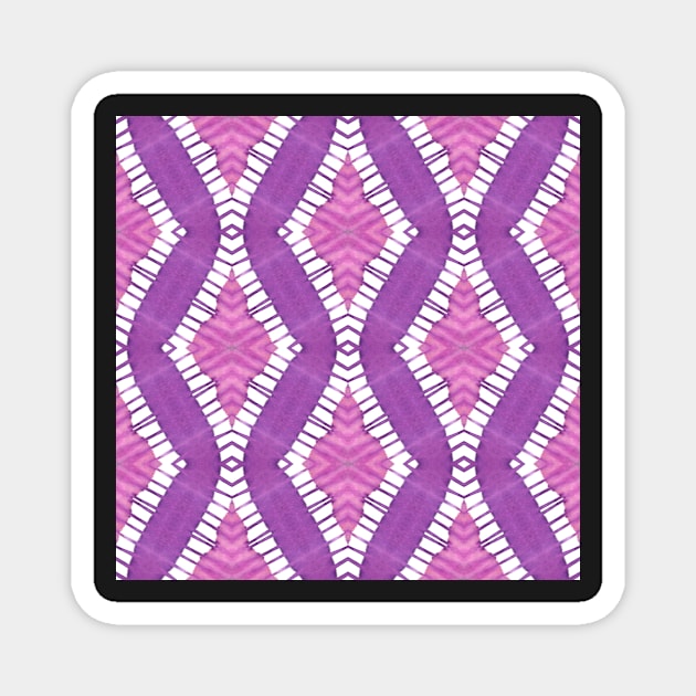 Bright Pink and Purple Batik Watercolor Tye Dye Stripe Magnet by gloobella