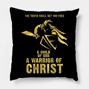 ✝ Knights Templar Motto ✝ A Child of GOD a Warrior of CHRIST ✟ Pillow