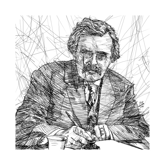 G. K. CHESTERTON ink portrait.1 by lautir