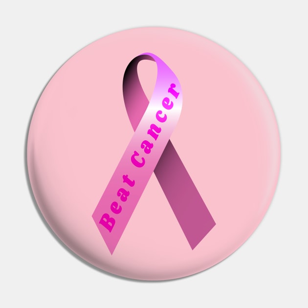 pink breast cancer ribbon Pin by DrewskiDesignz