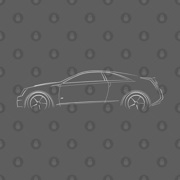 Cadillac CTS-V coupe - profile stencil, white by mal_photography