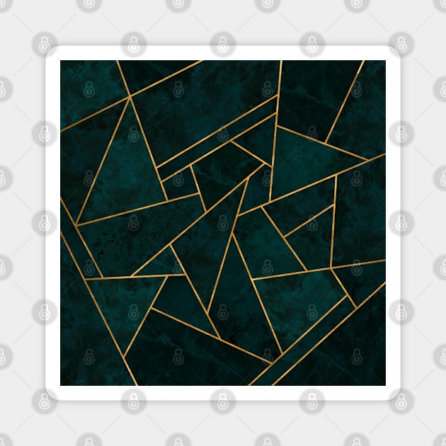 Cracked Teal and Gold - Luxury Mosaic Pattern Magnet by Ambience Art
