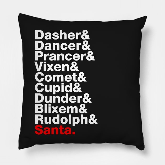 Santa Claus's reindeer names Pillow by maped