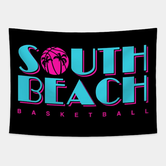 South Beach Basketball - Black Tapestry by KFig21