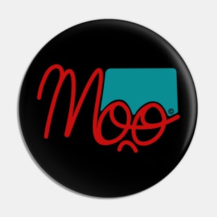 Moo1 red & turquoise Pin