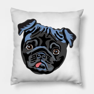 Black pug Pillow