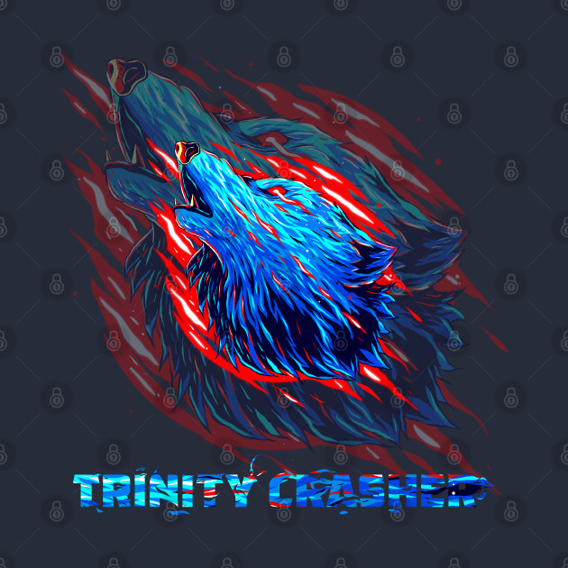 Trinity Crasher fury a Cool Red and blue full Wolf by hammerhead555000