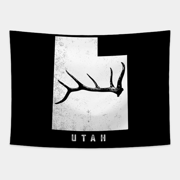 Elk & Deer Shed antler hunting utah MAP t-shirt Tapestry by tmuzaa