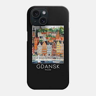 A Pop Art Travel Print of Gdansk - Poland Phone Case