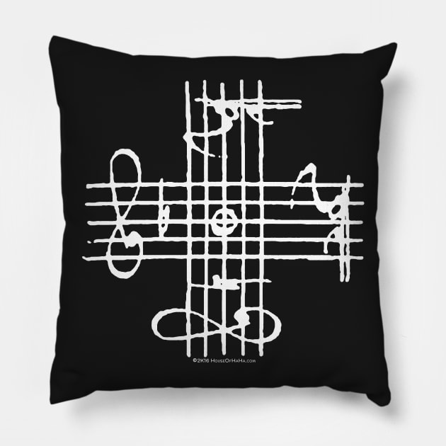 Johann Sebastian Bach Musical Signature Notation Cross Pillow by House_Of_HaHa