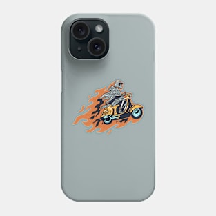 skeleton riding scooter Phone Case