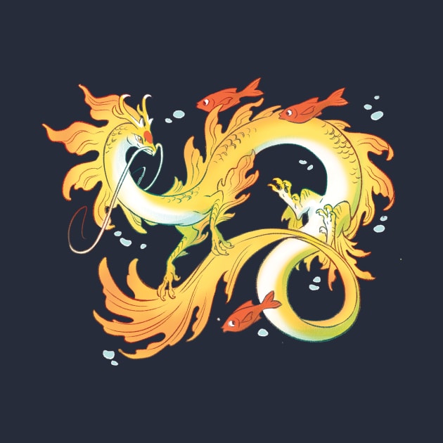 Koi Dragon Gilded by Mamath