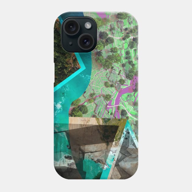 disaster city in wetland architectural collage Phone Case by jorge_lebeau