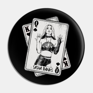 Retro Sasha Banks Wrestling 80s Card Style Pin