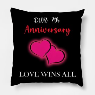 7th Anniversary Gift Couple Pillow