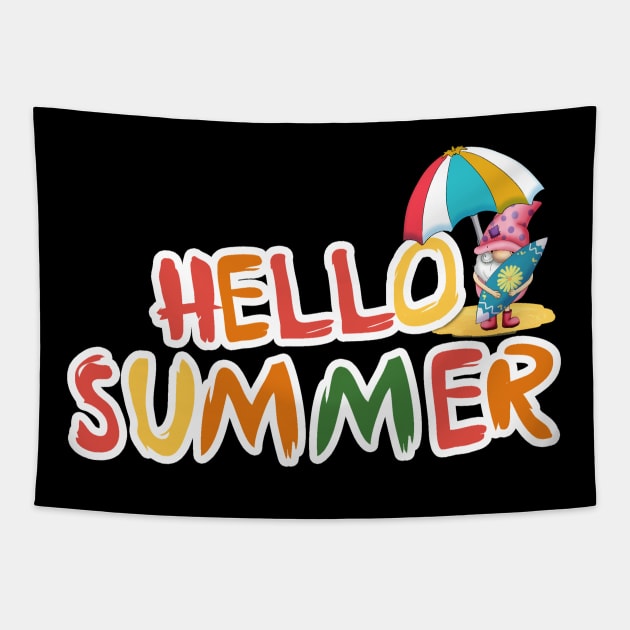 Hello summer with a beach dwarf Tapestry by Picasso_design1995