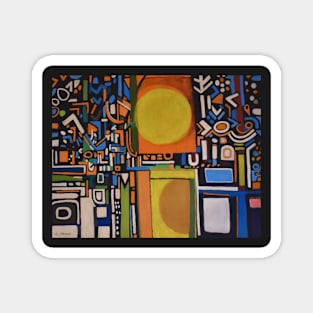 Sunrise in the woods Abstract Magnet