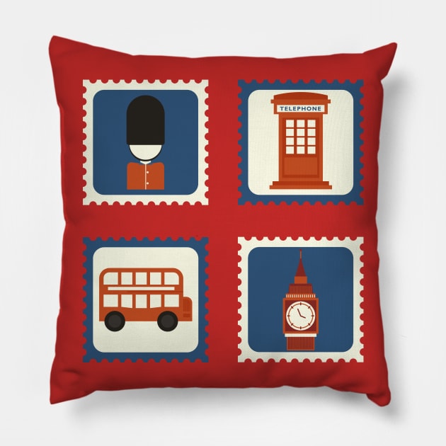 London England Big Ben Bus Guard Funny Apparel Pillow by ByVili