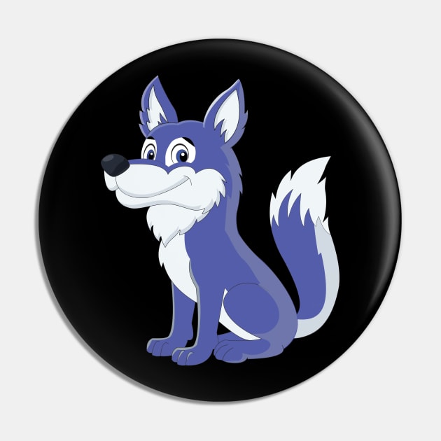 Cartoon Wolf Classic Pin by Okuadinya