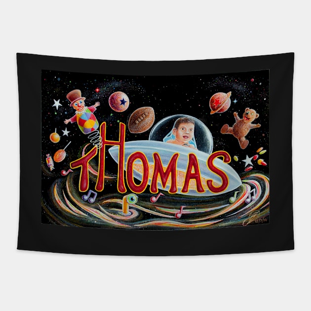 Thomas's Soft Landing Tapestry by RealZeal