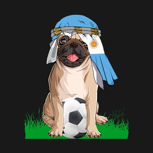 Argentina Dog lovers Cute Pug Retro Argentinian Flag Pride T-Shirt