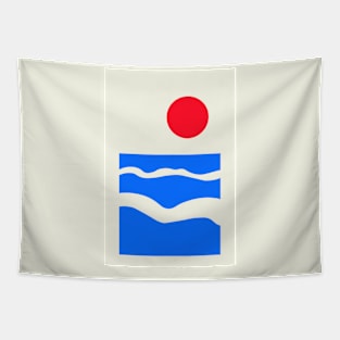 Red Sun Ocean Tapestry