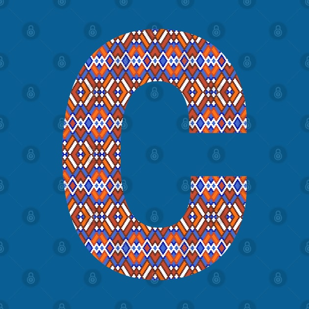 Monogram Letter C- geometric pattern by RinaMosaics