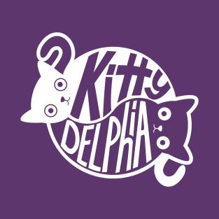 White Yin Yang Kittydelphia Cats T-Shirt