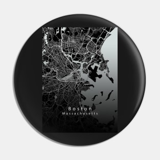 Boston Massachusetts City Map dark Pin