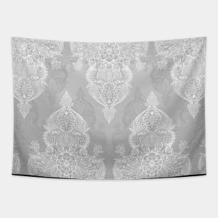 Lace & Shadows 2 - Monochrome Moroccan doodle Tapestry