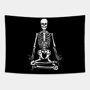 Meditating Skeleton Tapestry