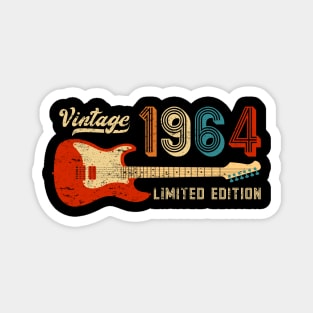 Vintage 1964 Birthday Retro Musician Guitar Player Magnet