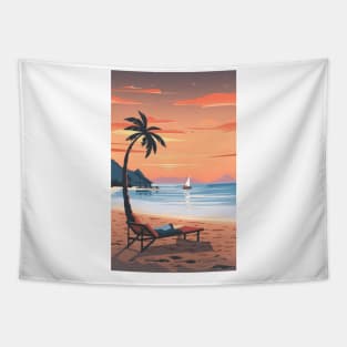 Sunset at the beach Tapestry