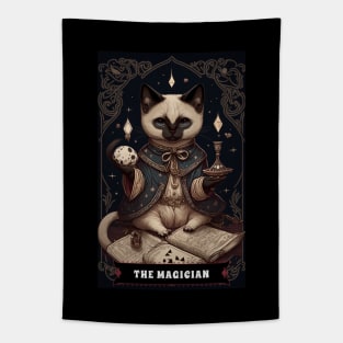 Siamese Cat The Magician Tarot Card Tapestry